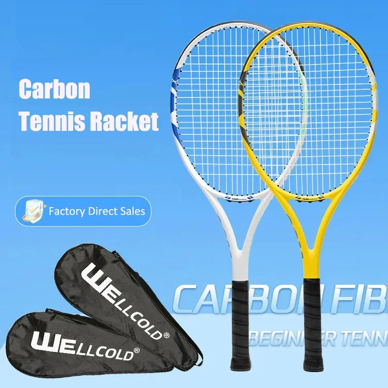 

Full Carbon Tennis Racket Men's Set Professional Racket for Adult Competition and Training Tennis Racket