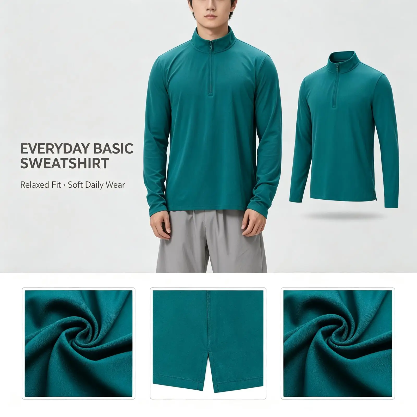 Under Armour Teal Long Sleeve Casual Top for Women Men Soft Basic Sweatshirt Relaxed Fit Everyday Comfortable Daily Wear