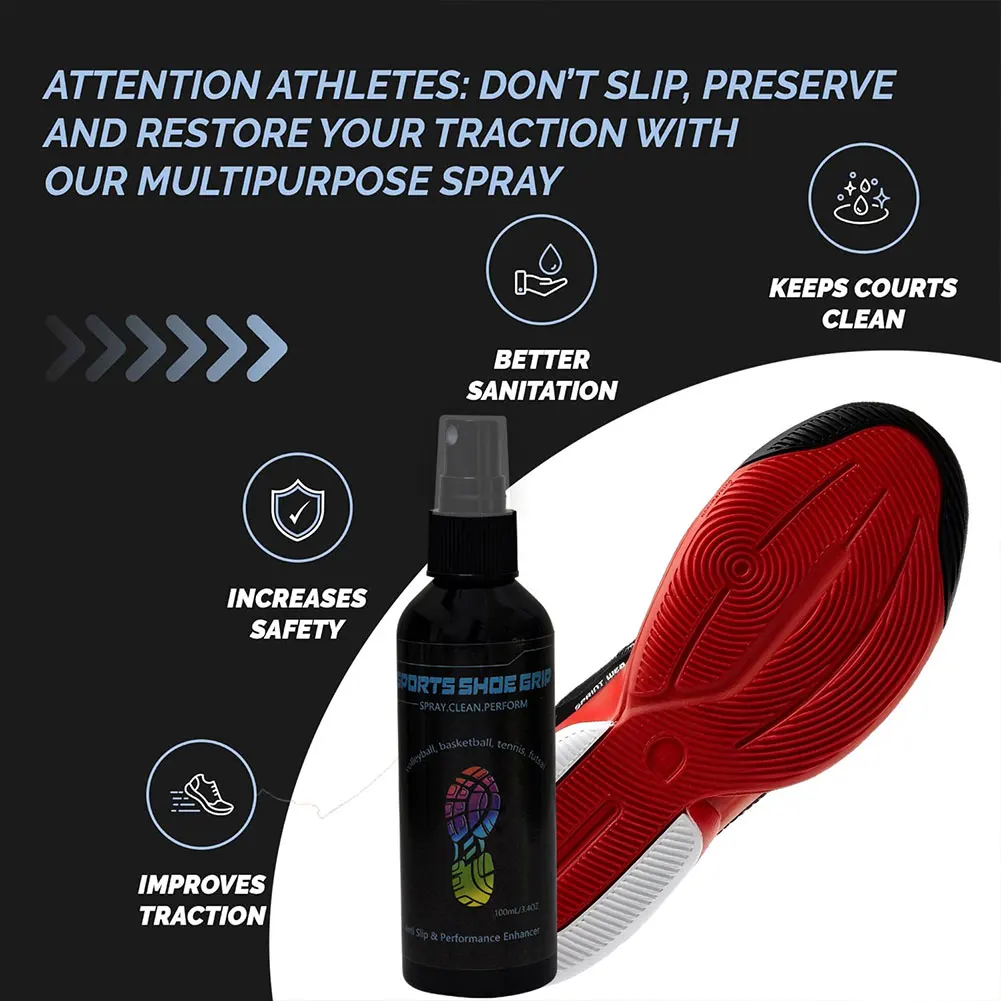 100ML Sports Shoe Grip Spray Anti-Slip Sports Safety Sole Spray Athlete Shoe Sole Enhancer for Improving Basketball Shoe Grip