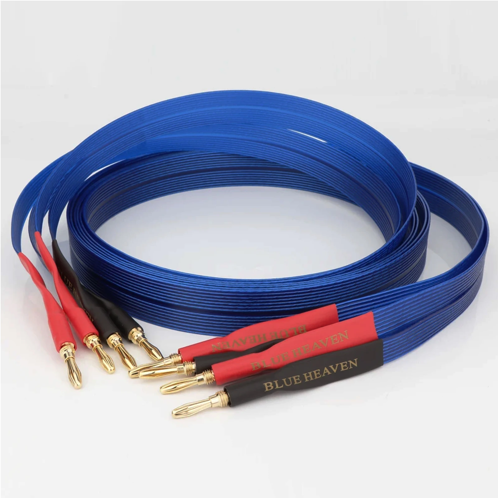 Hi-end Nordost Red Dawn/Blue Heaven 14 Strands OFC Silver Plated Speaker Cables with Gold Plated Banana Spades Plug Pair