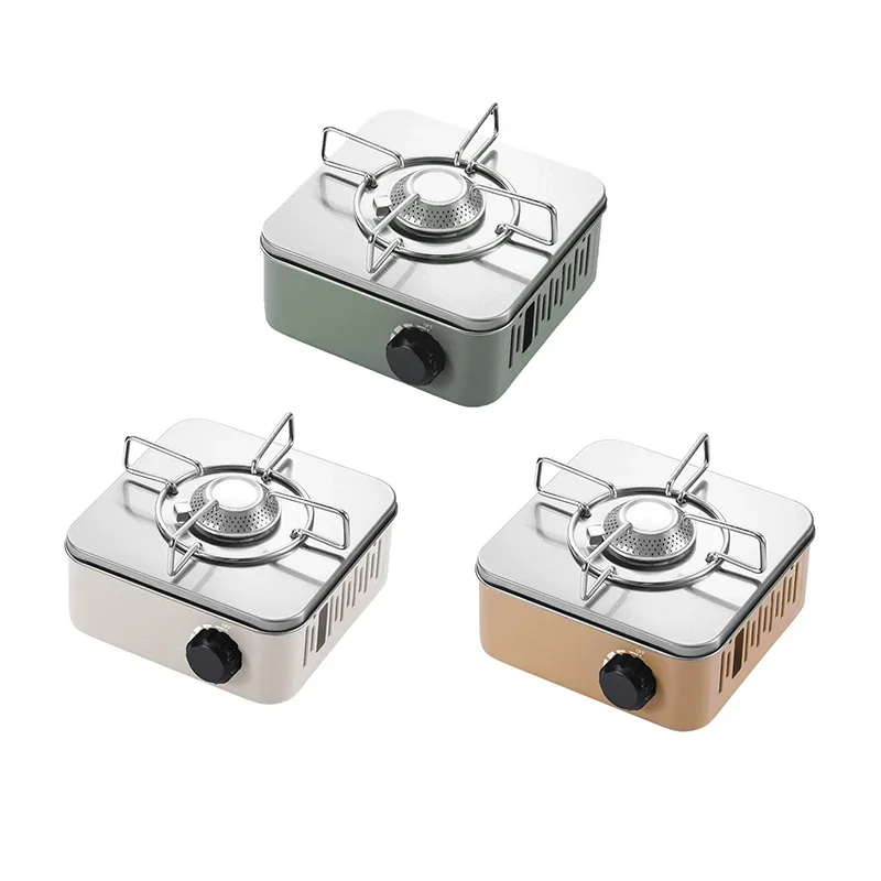 Bruciatori per fornelli da esterno portatili potenti di piccole dimensioni OEM all'ingrosso Cottura barbecue Mini fornello a gas quadrato da campeggio butano