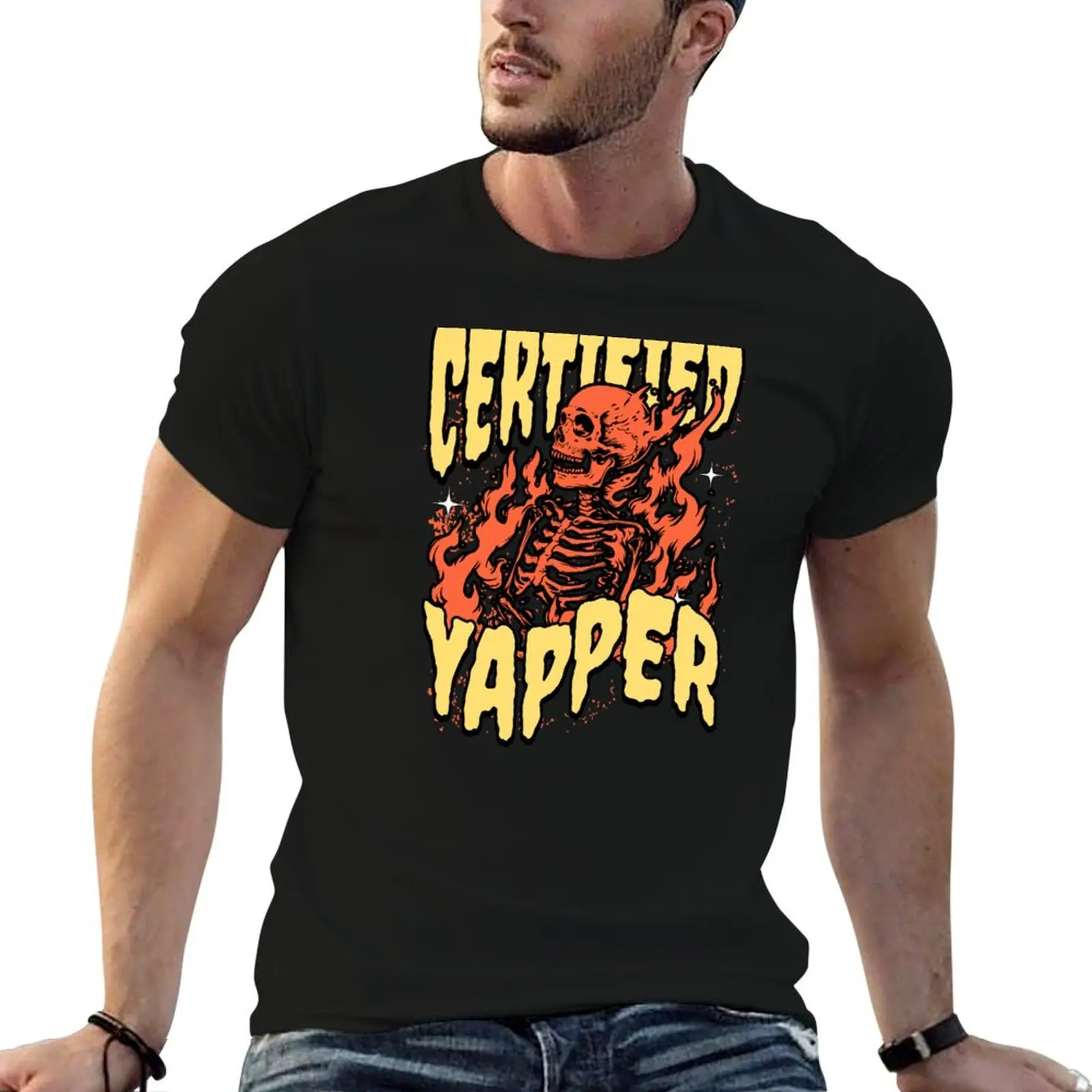 Certified Yapper T-Shirt man t shirt designer black cotton t-shirt plain for man package T-Shirt