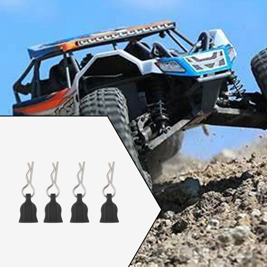 4個入り メタルR型 車体固定クリップピン タブ付き アキシャルSCX10 TRX-4 MJXハイパーゴー 1/8 1/10 RCカーパーツ用