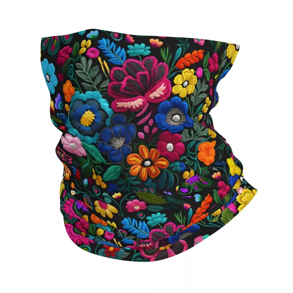 Mexican Spanish Embroidered Thin Wrap Scarf Bandana Neck Gaiter Face Cover Headband