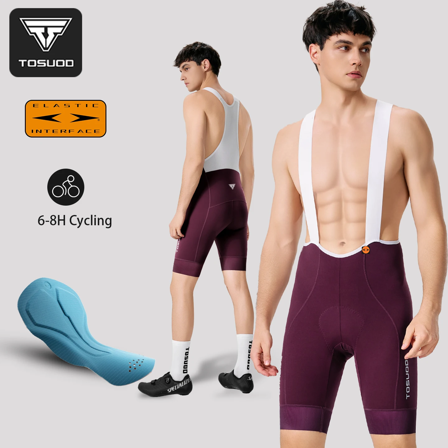 

TOSUOD велосипедные шорты с нагрудником, уличные профессиональные шорты для езды на шоссейном велосипеде, высокоэластичные дышащие колготки из приятной для кожи ткани