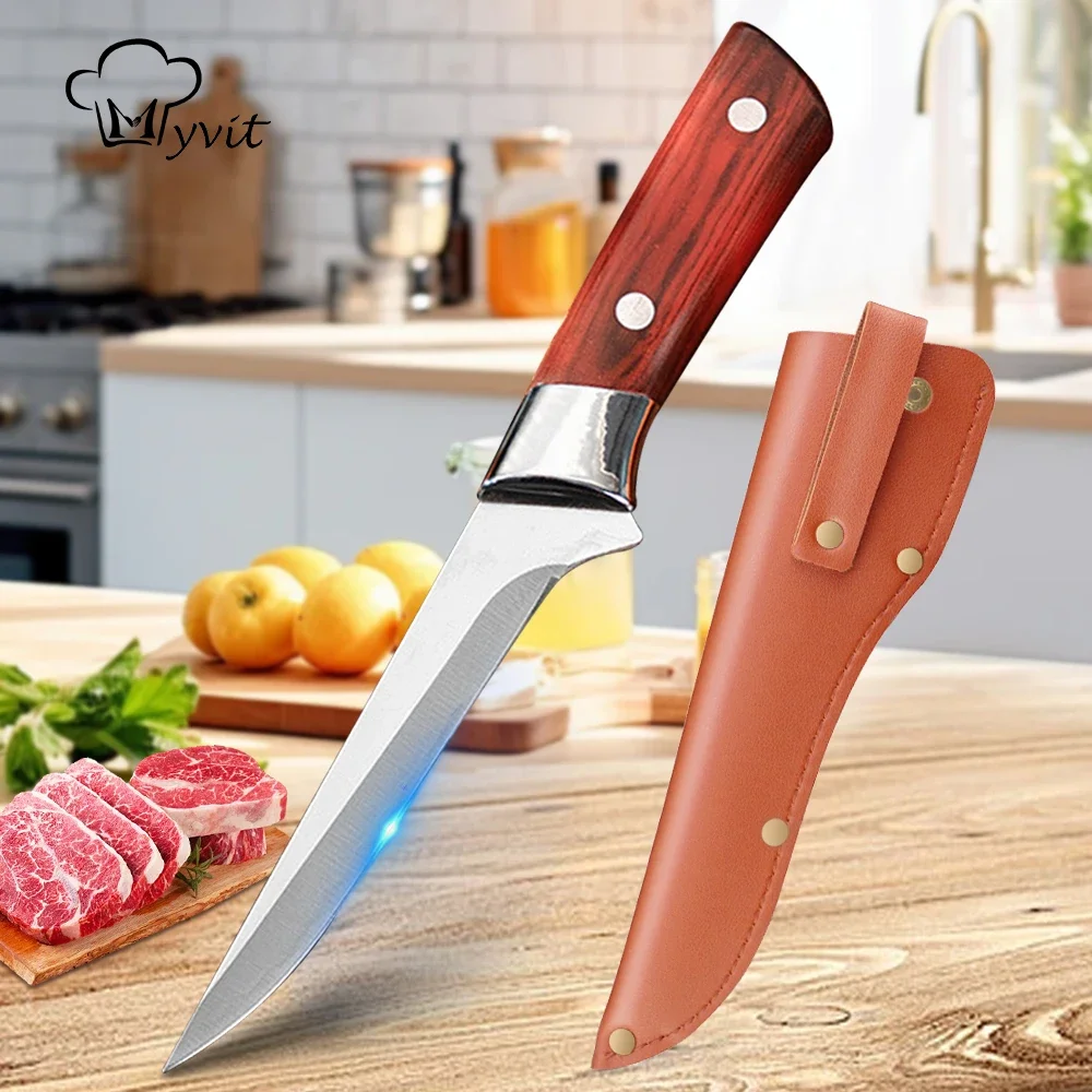 Stainless Steel Kitchen Boning Knife Forged Fillet Knife Meat Fish Cutting Bone Meat Fruit Vegetables Chef Knife Kitchen Tools