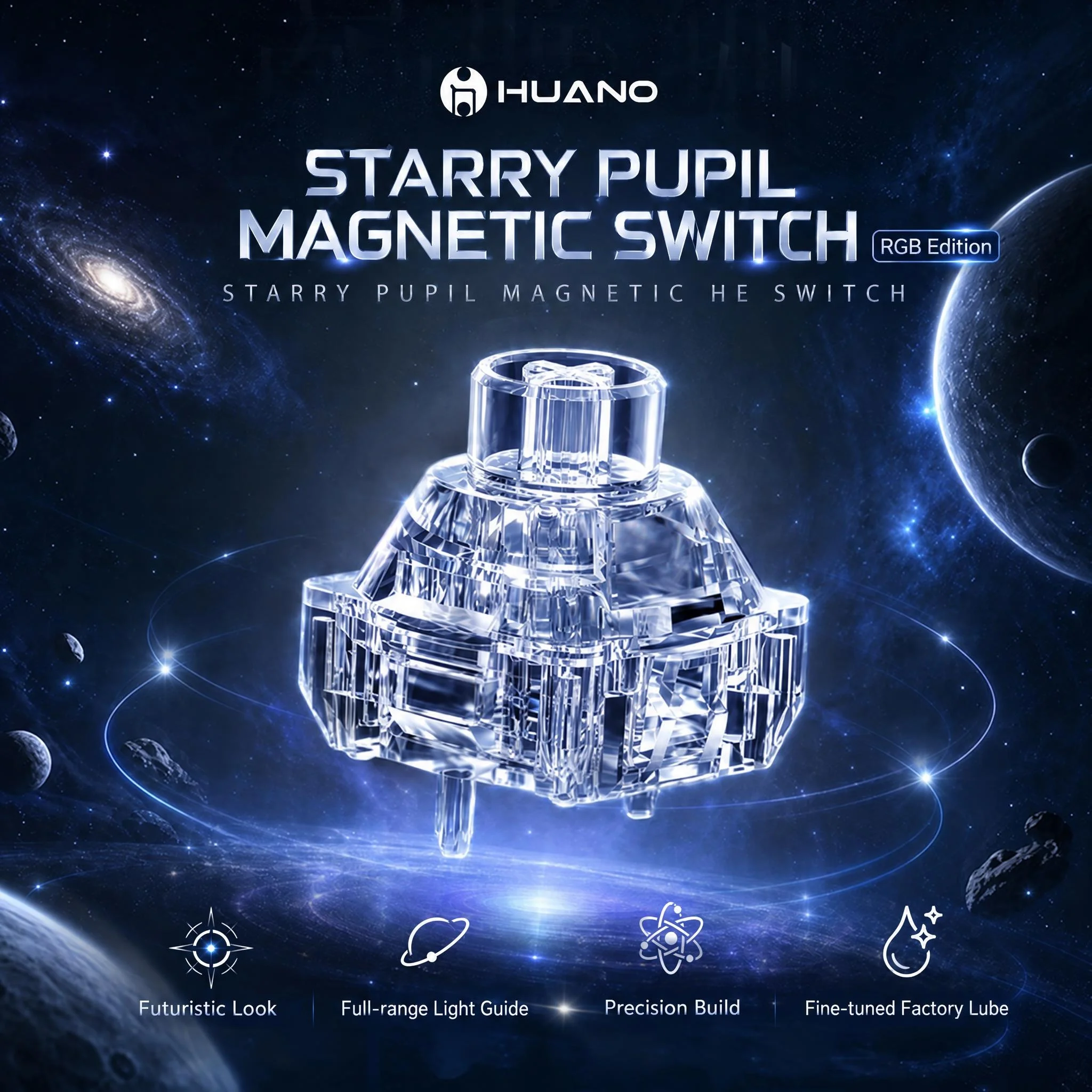 Hall Effect Magnetic Switch Keyboard - Механический переключатель HUAN NUO Star Pupil