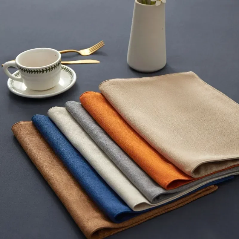 1PC Rectangle Place Mat Tableware Pad Linen Waterproof Heat Insulation Coaster TableSoft Blue Washable Bowl 30x46cm
