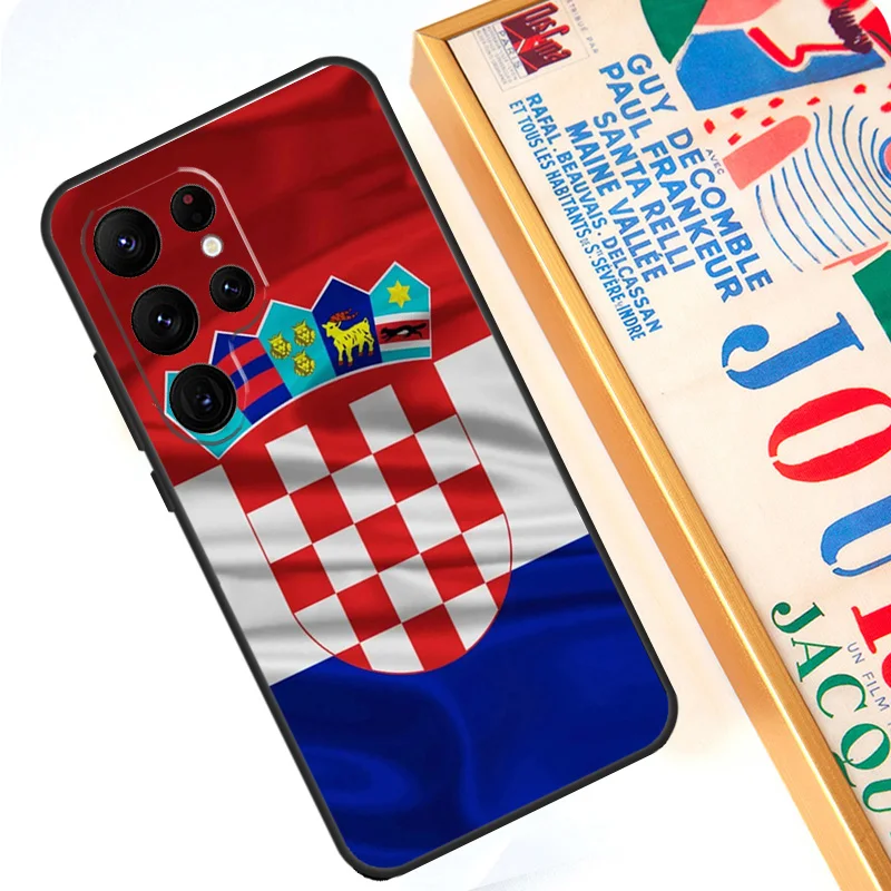 Croatia Flag Case For Samsung Galaxy S24 Ultra S23 S22 S20 S21 FE Note 10 20 Ultra S8 S9 S10 Plus Cover