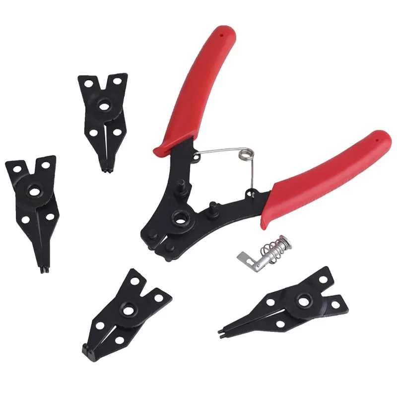 4-in-1 Sicherungsringzangen-Set, Sicherungsringzange, Multi-Crimp, abnehmbarer Zangenkopf, der Multifunktions-Handwerkzeuge hält