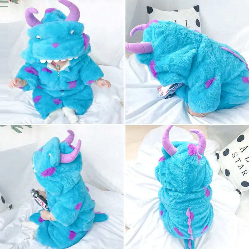 

Plu детский осенне-зимний комбинезон, свободный комбинезон с динозавром на Хэллоуин, наряд для малышей, хлопковый материал, свободный крой для малышей