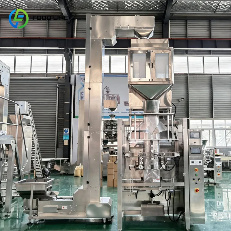Automatic Vertical Packing Machine For Coffee Beans Rice Flour Pasta Cereal Granule Food Pouch Packaging Customized