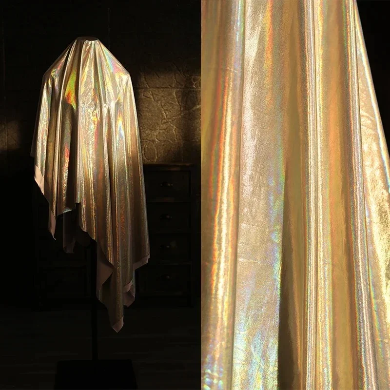 Phantom Stage Background Cloth Bronzing Elastic Waterproof Clothing Design for Sewing Meters Diy Polyester Spandex Material