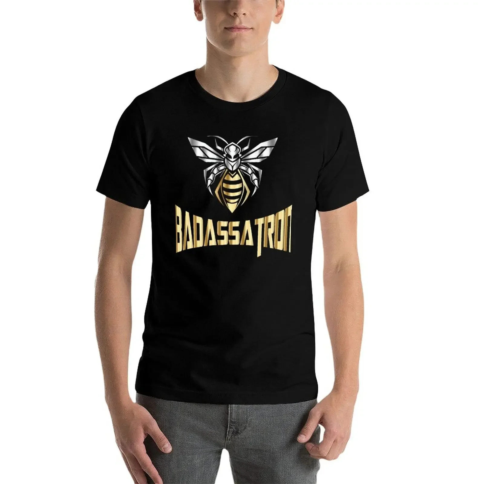 Mein Name ist Badassatron T-Shirt Kurzarm T-Shirt Anime Stuff Vintage Sommer Top Anime Shirts Männer