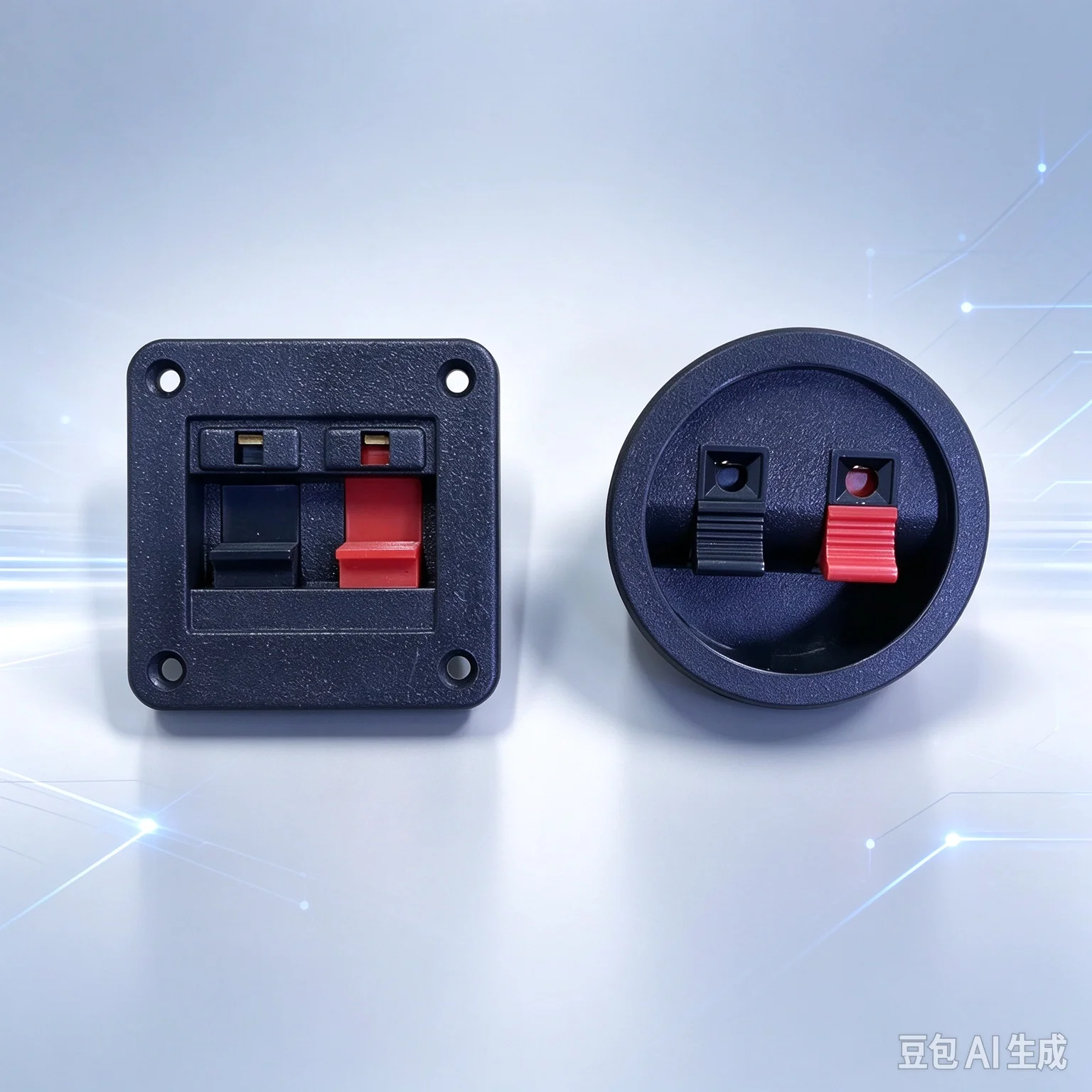 5PCS 2-Position Spring Speaker Terminal for Jingquan, Round Cutout 50mm~56mm Wire Clamp Connector