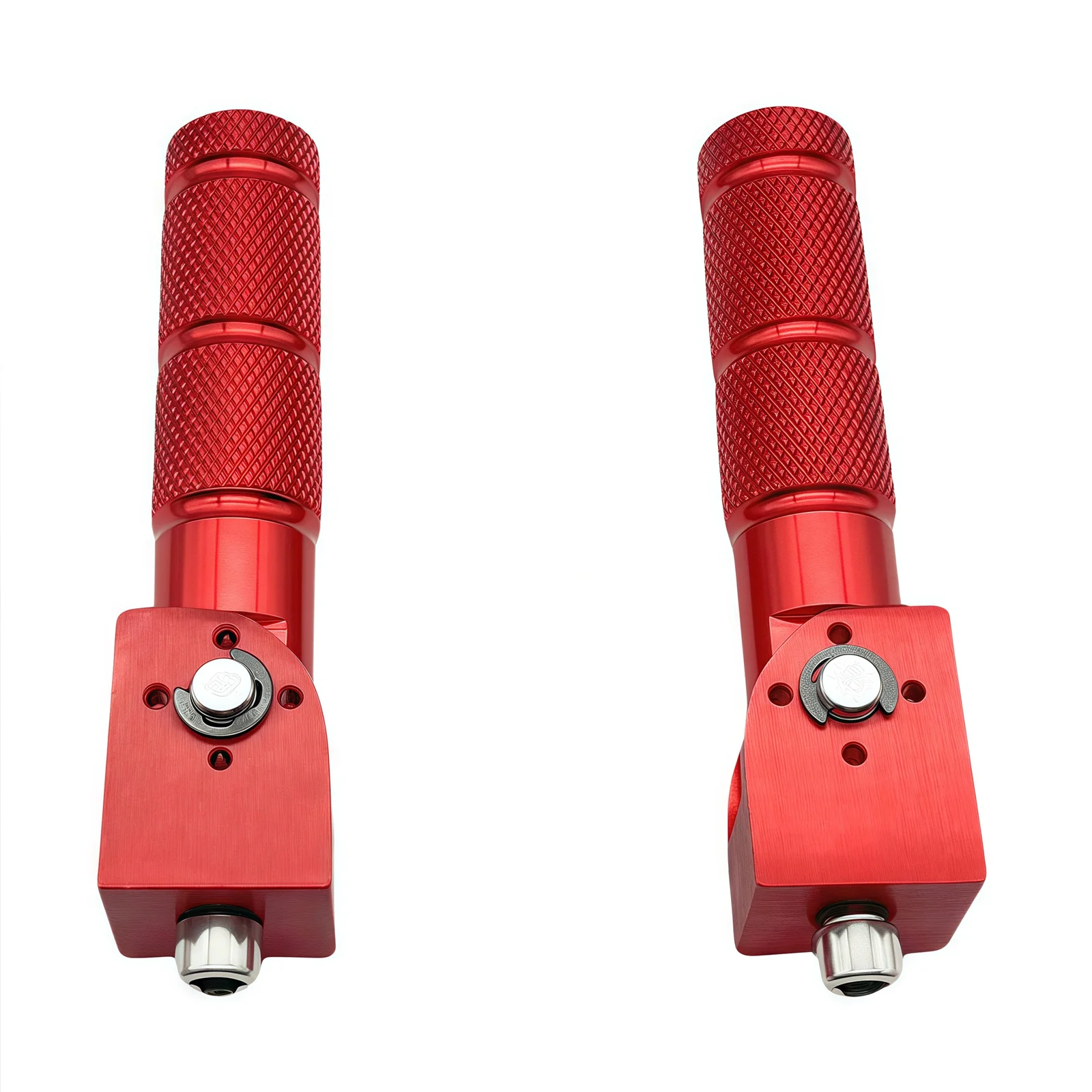 8mm Foot Pegs Foldable 90 Degree Fixed Folding Passenger Pedal For Motorcycle Electric Bike (Red)