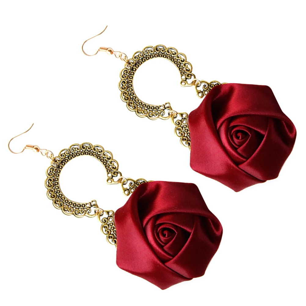 

1Pairs Rose Design Earrings Dangle Accessories Fashion Costume Jewelry Women Girls Ladies Halloween Christmas Ball