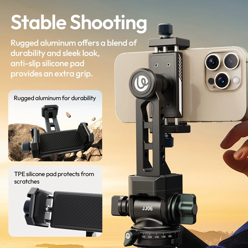 حامل هاتف Ulanzi Arca Swiss مثبت برأس كروي ، حامل هاتف معدني للصور ، بث مباشر ، تسجيل Vlog ، دوران ° ، MA53