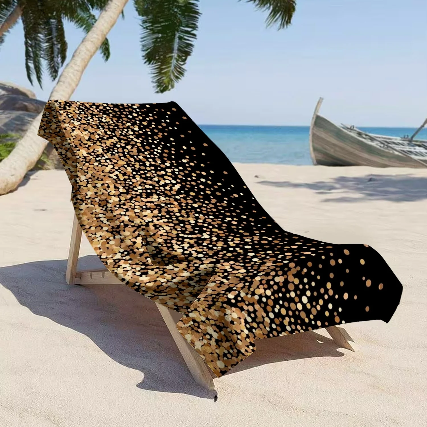 1PC Gold Glitter Dot Beach Towel Suitable for yoga, swimming, camping, big bath towels, essential travel accessories