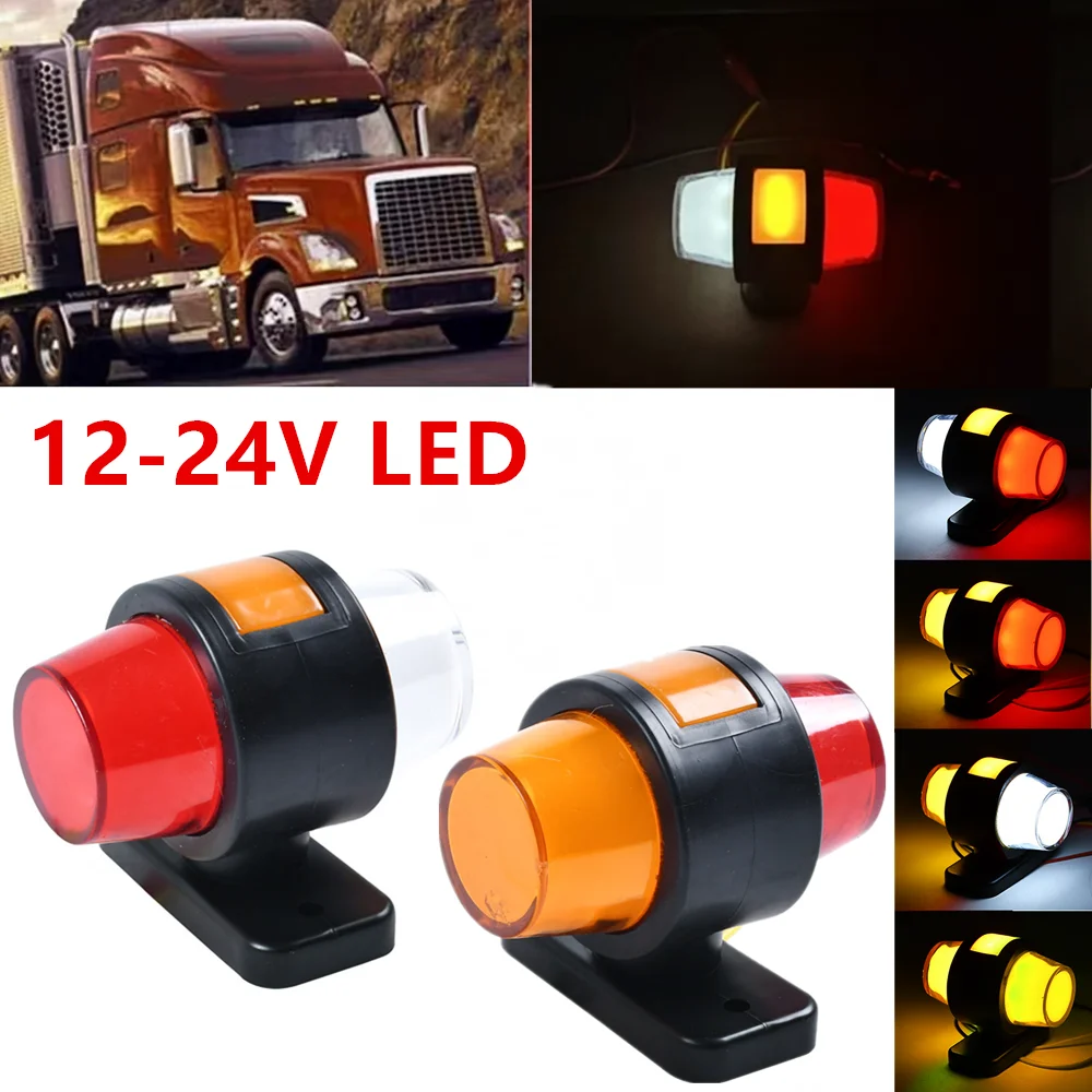 2PCS Side Marker Outline Led Lights Lamps 12V 24 Volt Trailer Truck Lorry Indicator Lamp Led Side Rear Marker Lights