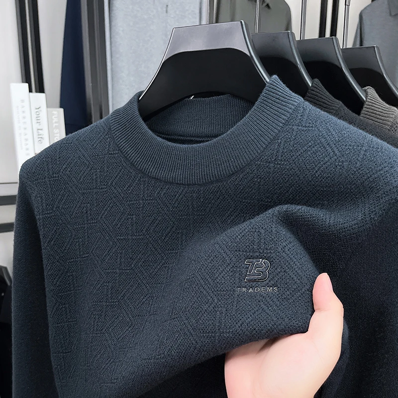 

Fashion personality jacquard men sweater knitted round neck comfort casual high-end luxury brand Korean style new trend pullover