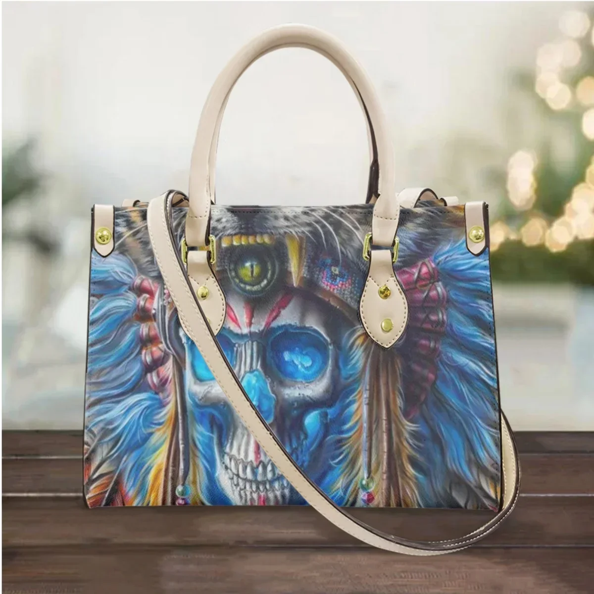 

Tribal Style Skull Women Handbag Fashion Street Trend Messenger Bag Express Your Mom Love Mother's Day Gift Leather Party Clutch