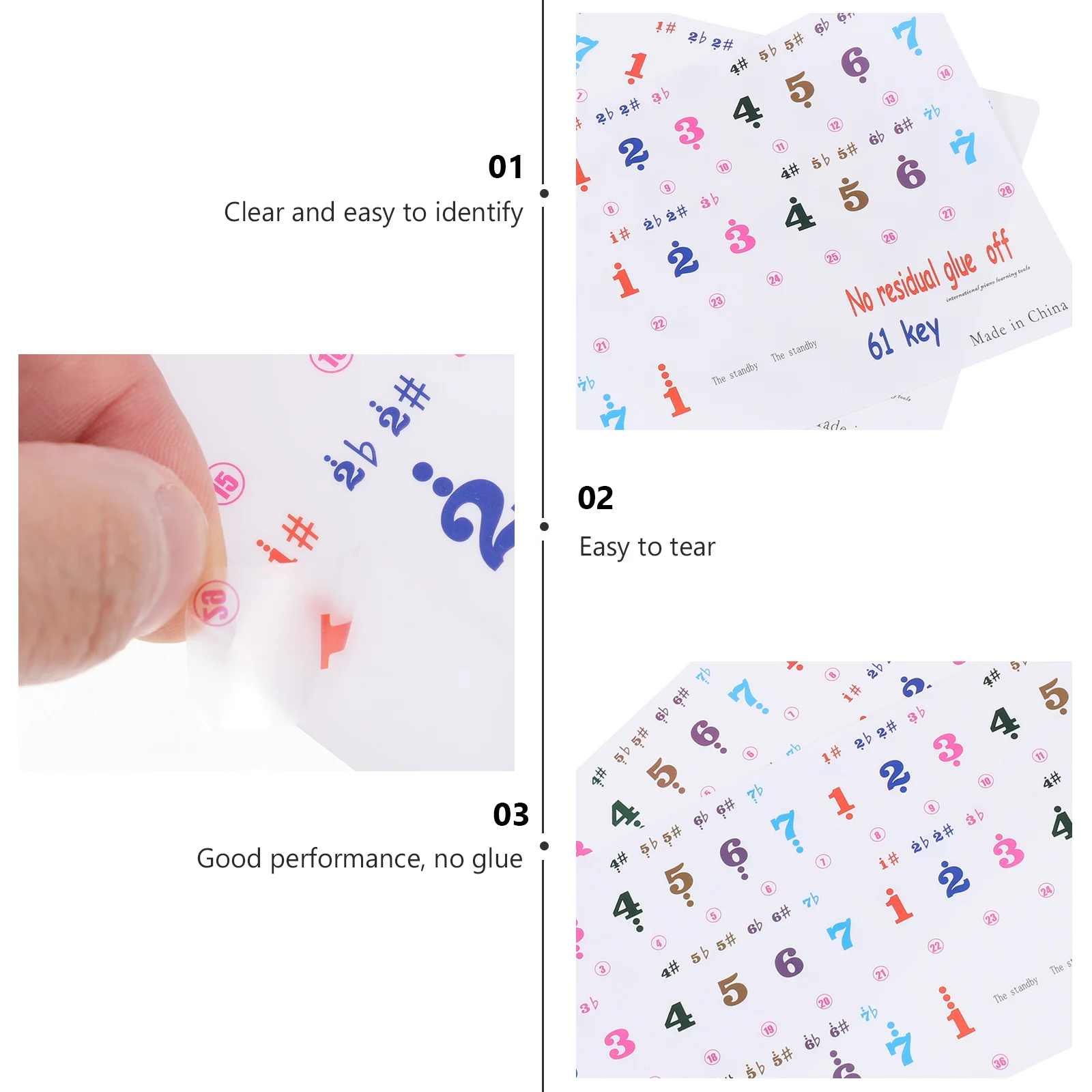 

2pcs Keyboard Sticker For Piano Beginner Practical Piano Decal Electronic Keyboard Decal Music Instrument Supplies Introductory