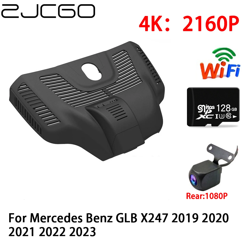 ZJCGO 2K 4K Car DVR Dash Cam Wifi Front Rear Camera 2 Lens 24h Parking for Mercedes Benz GLB X247 2019 2020 2021 2022 2023