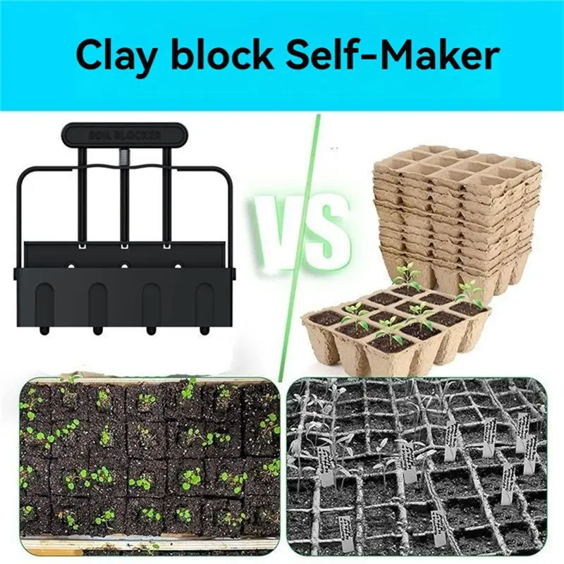 A04G-Soil Blocker Handheld, Soil Blocker For Seed Starting,Manual Soil Block Maker Handheld Seedling Machine,Soil Block Model