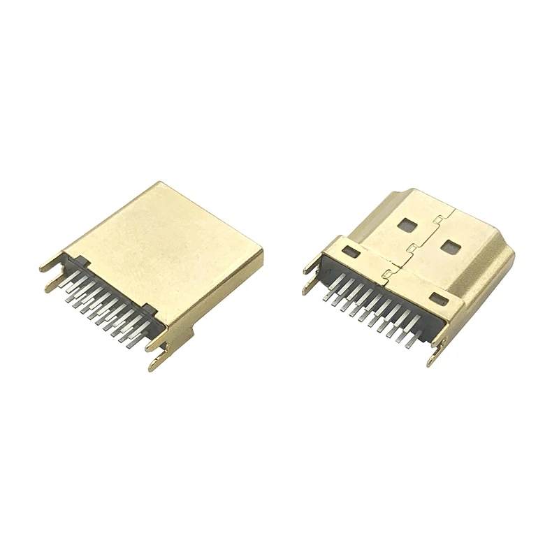 20pcs HDMI male connector PCB panel type Interface 19 Pins 1.6MM HDMI-compatible Connector Spacing for HD Equipment Socket