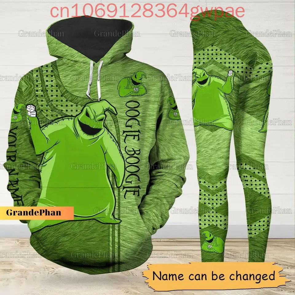 Halloween Oogie Boogie Hoodie and Leggings Women's Set The Nightmare Before Christmas Hoodie Yoga Pants Set Disney Tracksuit Set