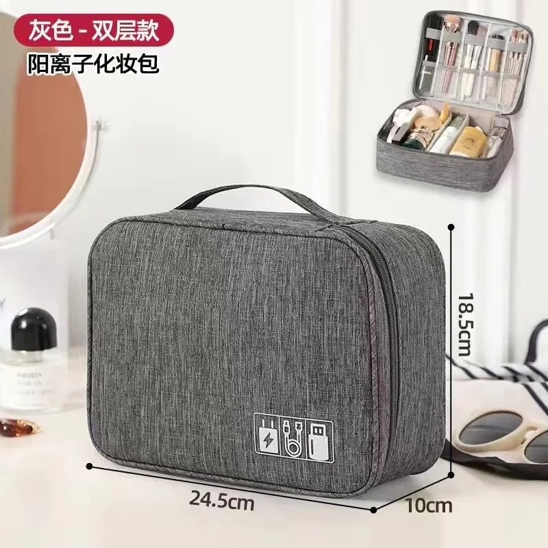 Professional Hair Stylist Travel Organizer Double-Layer Barber Hairdressing Tools Storage Case with Elastic Loops & Mesh Pockets