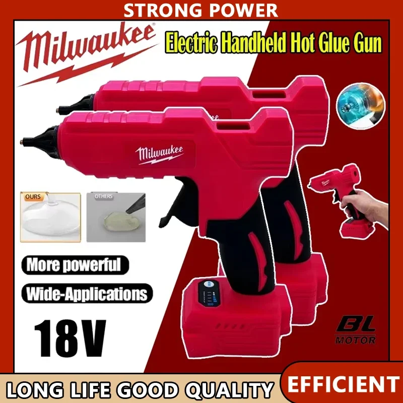 

Электрический пистолет для термоплавкого клея Milwaukee, литий-ионный аккумулятор 18 В, пистолет для термоплавкого клея «сделай сам», для украшения упаковки, батарея 18 В