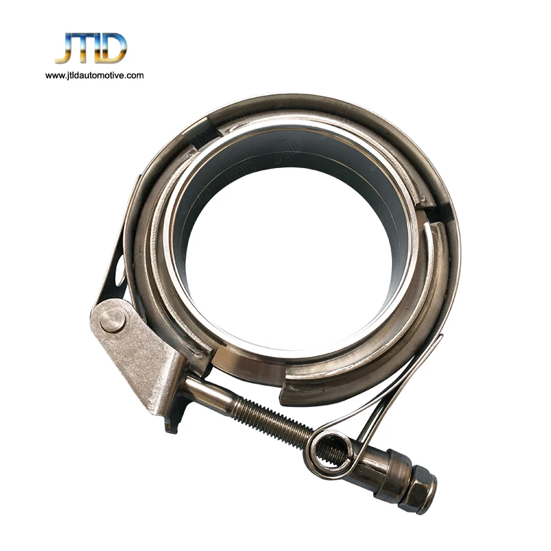 JTLD 2 inch stainless steel V-shape with bolt clip with male and female flanges for turbine exhaust pipe