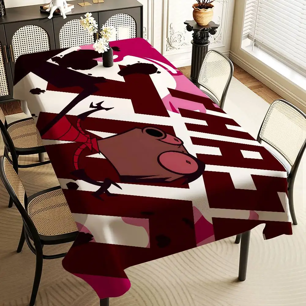 I-Invader Z-Zim Cartoon Home Tablecloths Dining Decoration And Rectangular Table Accessories Waterproof Cloth Anti-stain