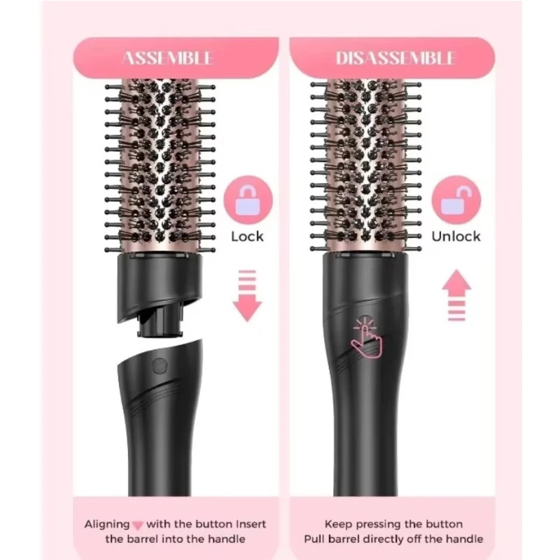 1. 5‑In‑1 Interchangeable Ceramic Curling Wand Set PTC LED Temp Display Portable Household Salon Hair Styling Tool