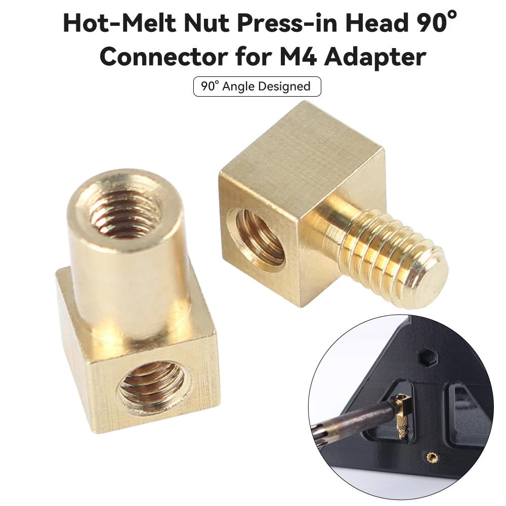 Toaiot Hot-Melt Nut Press-in Head 90° Connector for M4 Adapter Easy To Use And High Quality Tool For 3D Printer Parts view 2