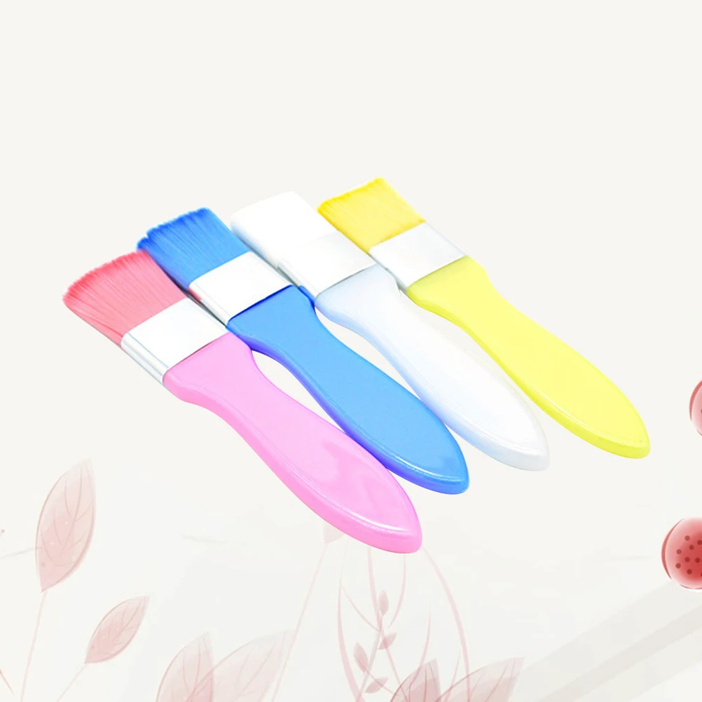 4개 메이크업 브러시 세트 페이셜 마스크 어플리케이터 미세 섬유 스킨케어 도구 머드 믹싱 부드러운 적용 페이스 마스크 도구 핑크