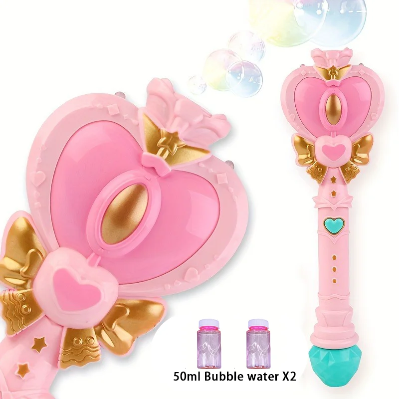 Toverstaf Bubble Machine Met Oplossing Voor Jongens En Meisjes Speelgoed Bubble Blower Met Prinses & Fee Stick Elektrische Bubble Machine