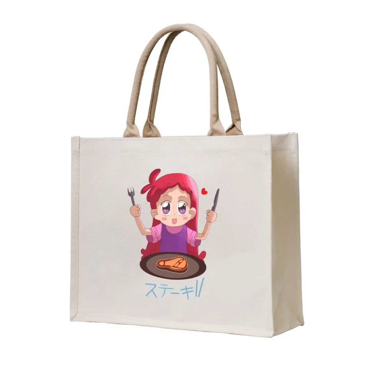 

Doremi Harukaze from Magical Doremi eating a steak Tote Bag Canvas bag for women sacs de shopping Large bags for women Lady bags