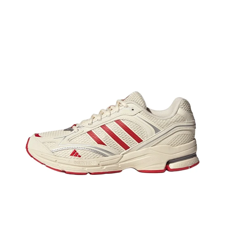 Adidas Spiritain 2000 PU, Textile, Synthetic Leather Low top Casual Running Shoes Unisex White Red Silver JH8027