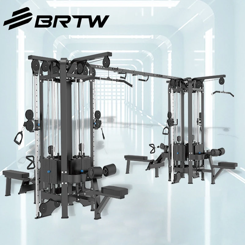 Brightway معدات الصالة الرياضية محطات متعددة الوظائف اللياقة البدنية المدرب الرف 8 محطات آلة تدريب القوة 8 محطات