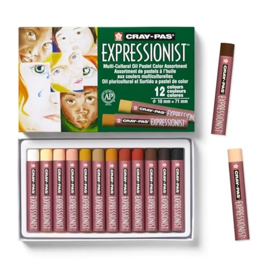 

XLP12 SA 12-Piece Cray-Pas Expressionist Multi Cultural Oil Pastel Set, multicolor