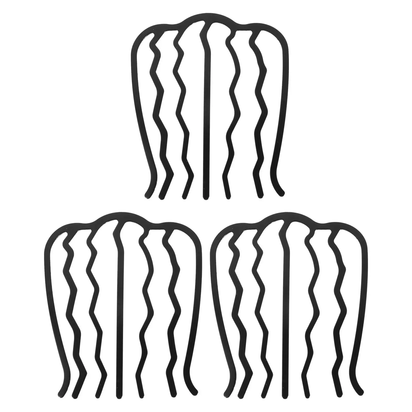 

3Pcs Fork Durable Unique Shape Long Thick All Colors Hair Side Comb Girls Women Hairstyle Hair Accessories