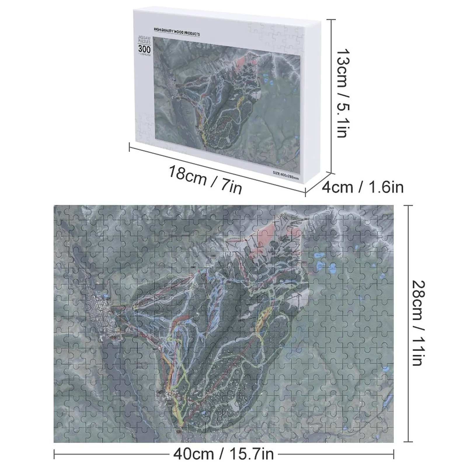 Telluride Resort Trail Map Puzzle in legno Foto personalizzata per bambini Regali personalizzati in legno Puzzle con nome personalizzato
