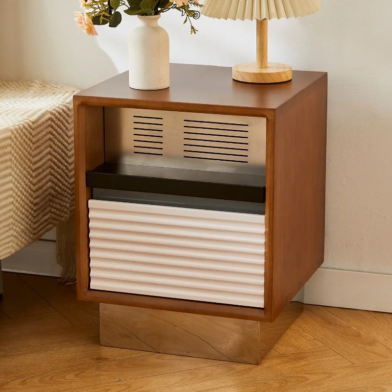 Solid wood bedside table retro sofa extremely narrow side cabinet storage small creative simple bedside cabinet