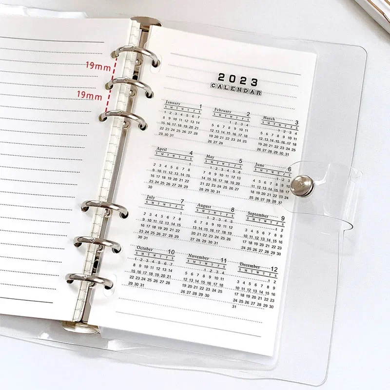 2024 Year Monthly Calendar Transparent Dividers Bookmark Notebook Agenda Notes Planner Loose-leaf Dividers