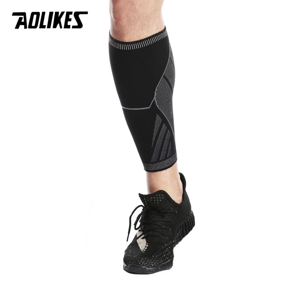 AOLIKES 1PCS Compression Calf Sleeve Basketball Volleyball Support Calf Elastic Cycling Leg Warmers Football Sport Leg Sleeve