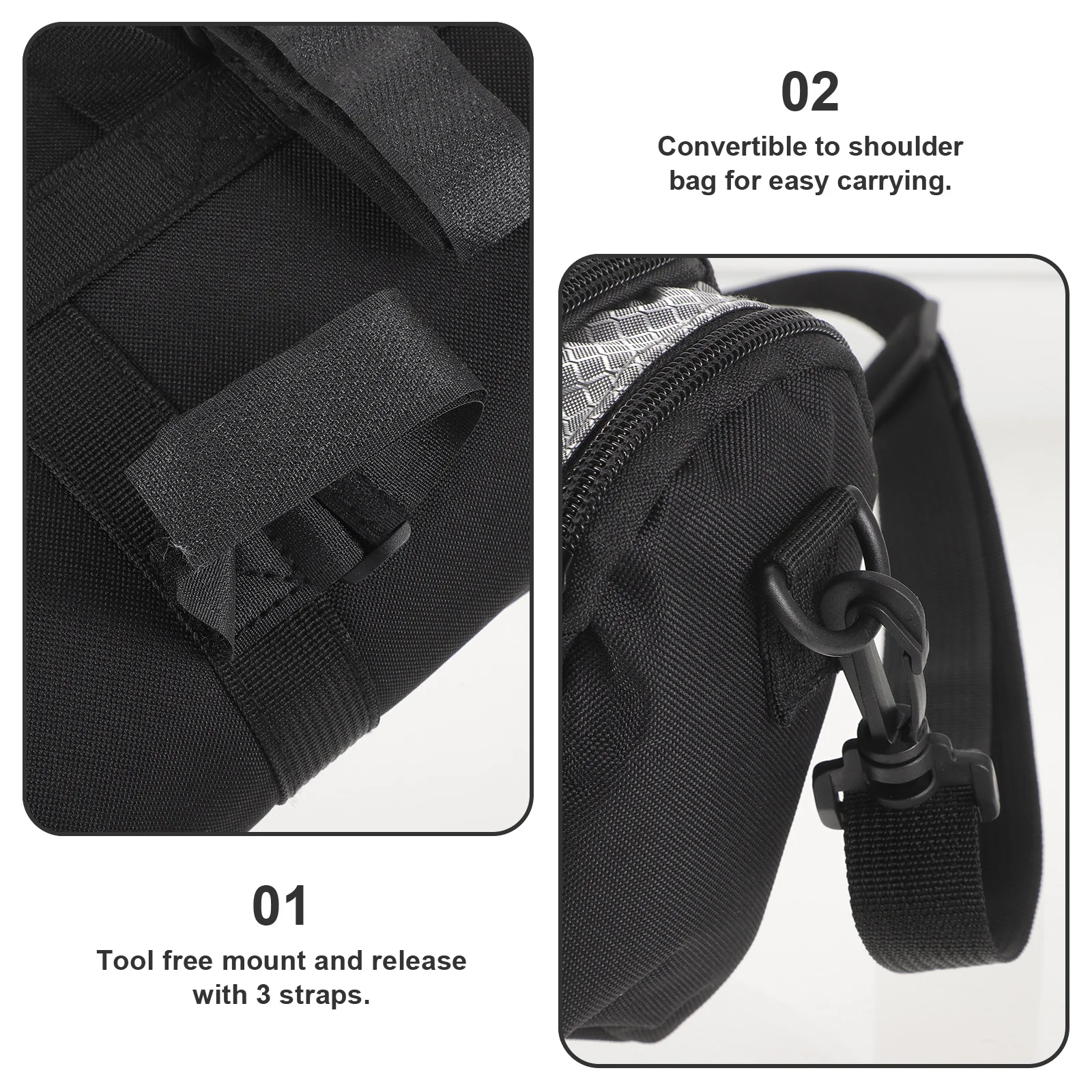 5L Bike Front Handlebar Bag Silver Grey Cycling Essentials Storage Waterproof Reflective Logo Convertible Shoulder Strap Phone