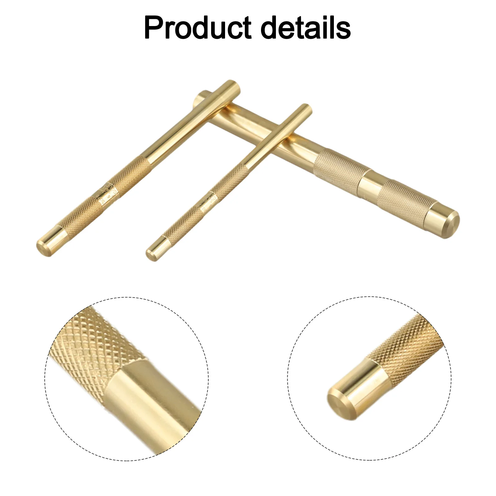 3pcs Brass Drift Punch For Manufacturing Auto Repair Woodworking Mining Home Improvement 3/4 1/2 3/8 Inch Hand Tool Punches